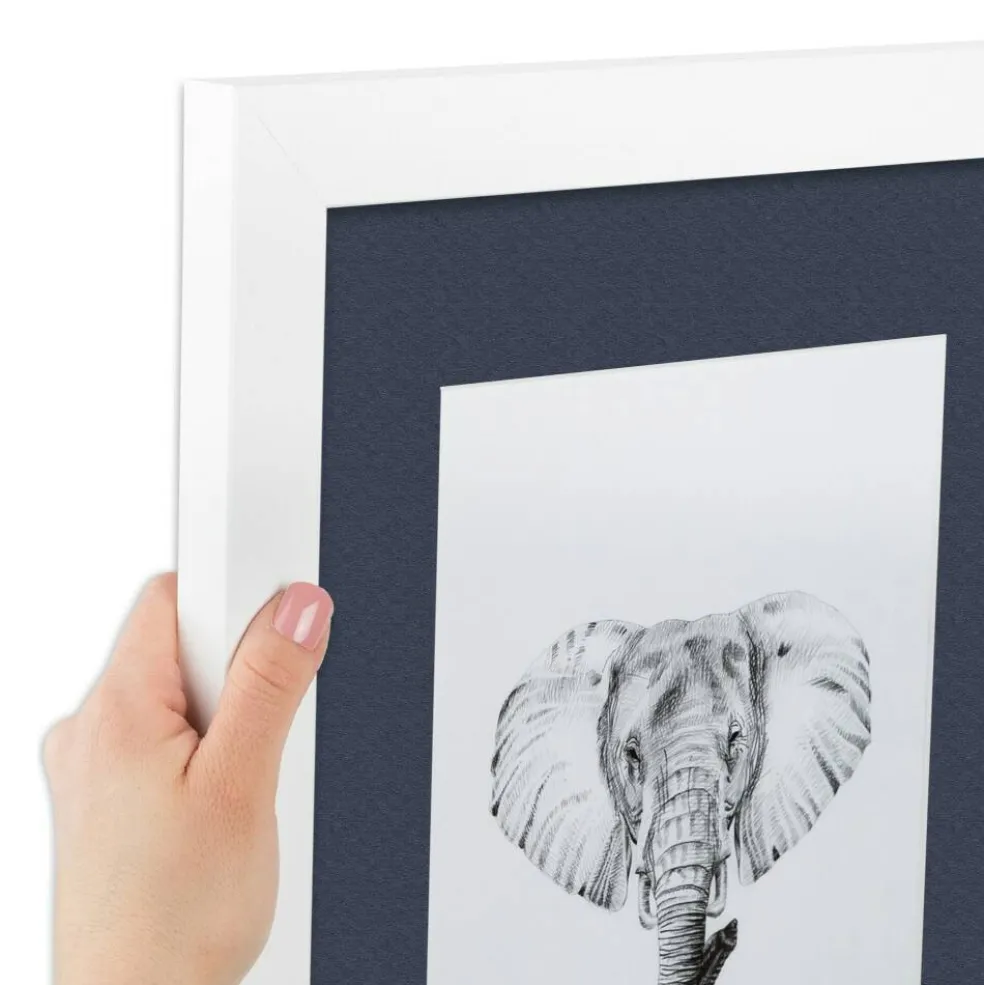 ArtToFrames Collage Photo Picture Frame with 4 - 5x7 inch Openings, Framed in White with Over 62 Mat Color Options and Plexi Glass (CSM-3966-179)