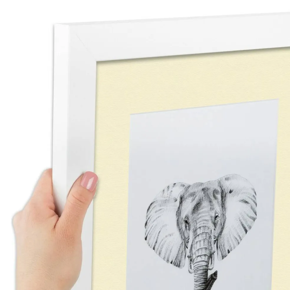 ArtToFrames Collage Photo Picture Frame with 4 - 5x7 inch Openings, Framed in White with Over 62 Mat Color Options and Plexi Glass (CSM-3966-179)