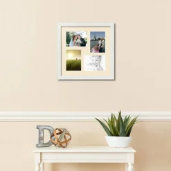 ArtToFrames Collage Photo Picture Frame with 4 - 5x7 inch Openings, Framed in White with Over 62 Mat Color Options and Plexi Glass (CSM-3966-179)