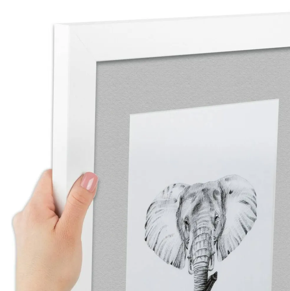 ArtToFrames Collage Photo Picture Frame with 4 - 5x7 inch Openings, Framed in White with Over 62 Mat Color Options and Plexi Glass (CSM-3966-179)