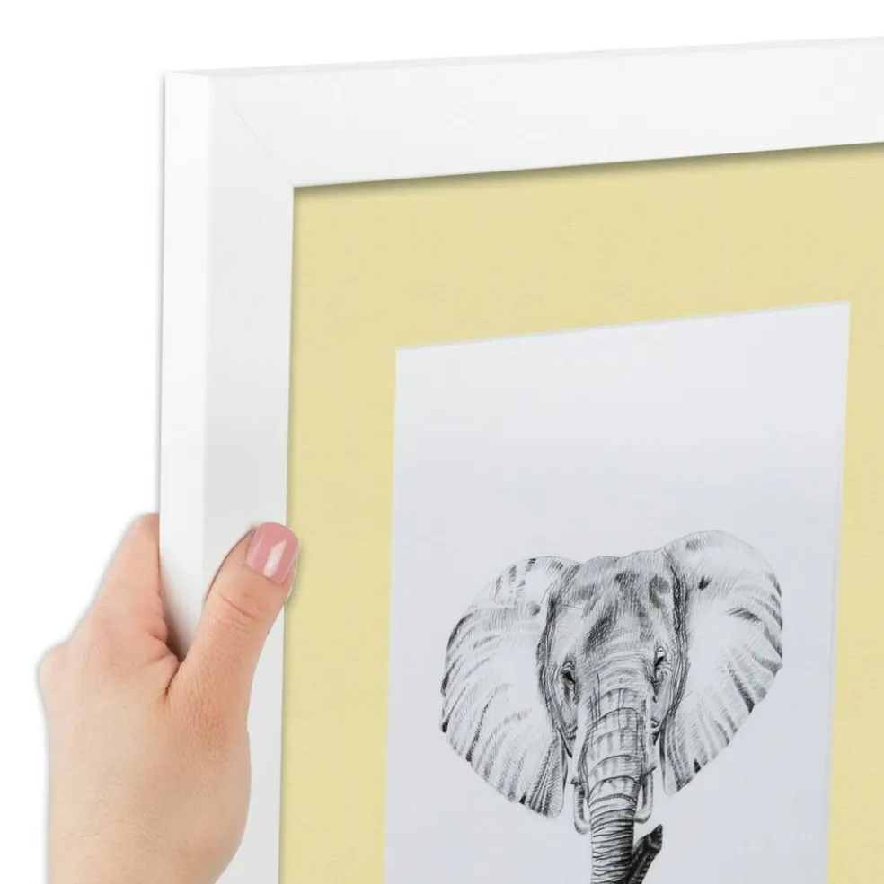 ArtToFrames Collage Photo Picture Frame with 4 - 5x7 inch Openings, Framed in White with Over 62 Mat Color Options and Plexi Glass (CSM-3966-179)