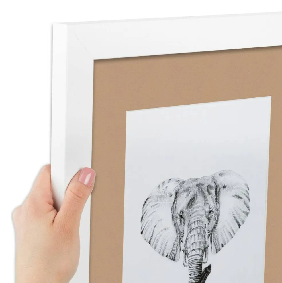 ArtToFrames Collage Photo Picture Frame with 4 - 5x7 inch Openings, Framed in White with Over 62 Mat Color Options and Plexi Glass (CSM-3966-179)