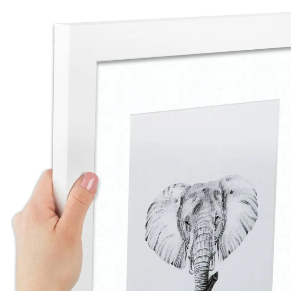 ArtToFrames Collage Photo Picture Frame with 4 - 5x7 inch Openings, Framed in White with Over 62 Mat Color Options and Plexi Glass (CSM-3966-179)