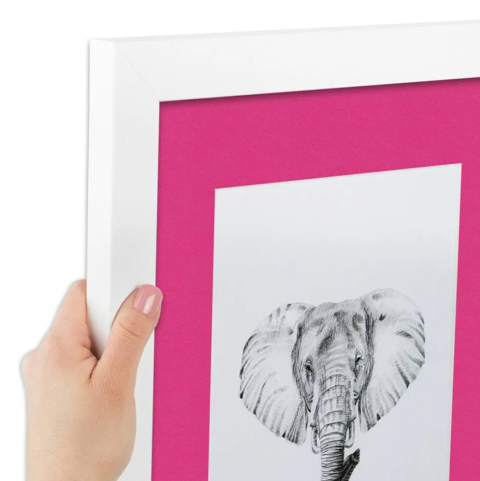 ArtToFrames Collage Photo Picture Frame with 4 - 5x7 inch Openings, Framed in White with Over 62 Mat Color Options and Plexi Glass (CSM-3966-179)