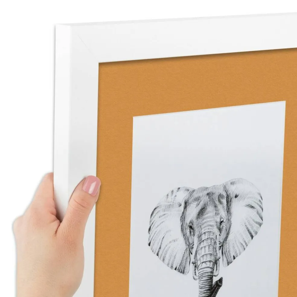 ArtToFrames Collage Photo Picture Frame with 4 - 5x7 inch Openings, Framed in White with Over 62 Mat Color Options and Plexi Glass (CSM-3966-179)