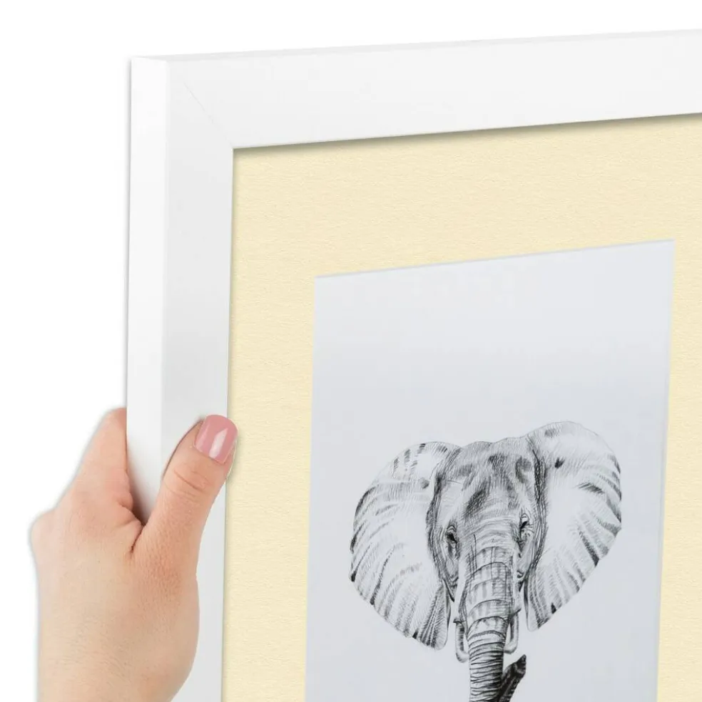 ArtToFrames Collage Photo Picture Frame with 4 - 5x7 inch Openings, Framed in White with Over 62 Mat Color Options and Plexi Glass (CSM-3966-179)