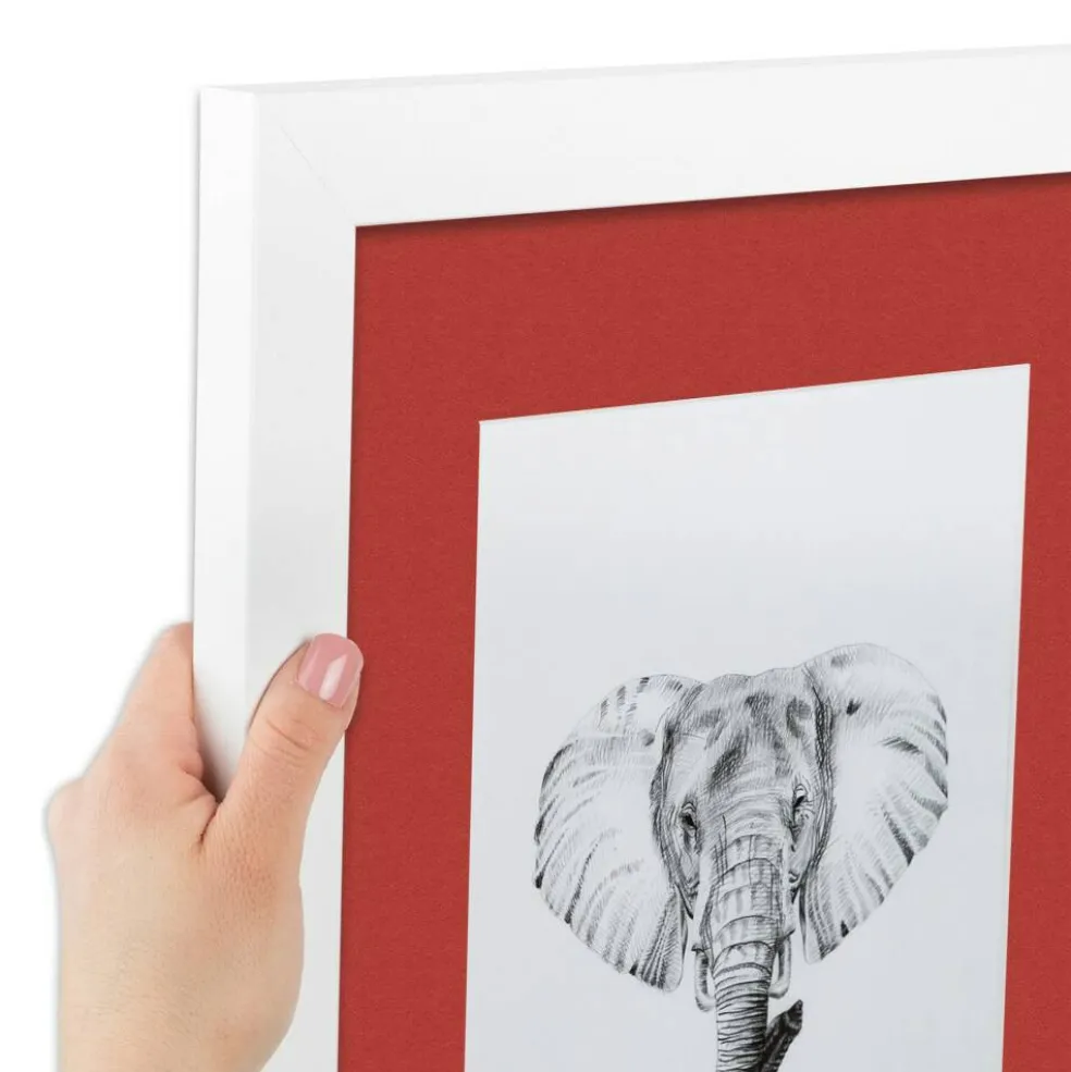 ArtToFrames Collage Photo Picture Frame with 4 - 5x7 inch Openings, Framed in White with Over 62 Mat Color Options and Plexi Glass (CSM-3966-179)