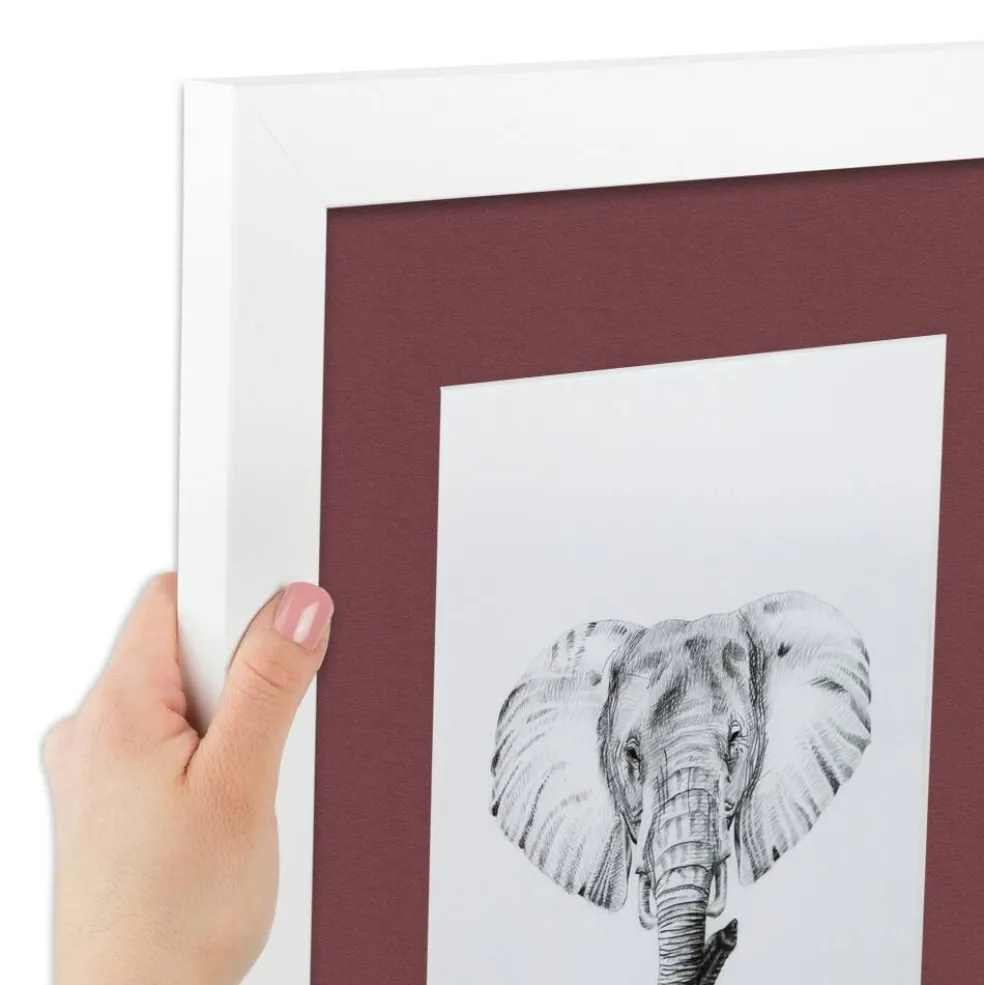 ArtToFrames Collage Photo Picture Frame with 4 - 5x7 inch Openings, Framed in White with Over 62 Mat Color Options and Plexi Glass (CSM-3966-179)