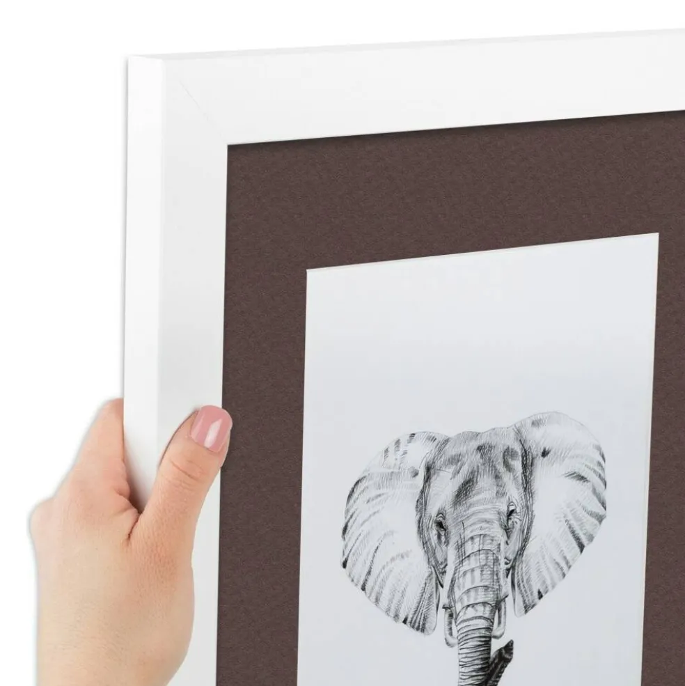 ArtToFrames Collage Photo Picture Frame with 4 - 5x7 inch Openings, Framed in White with Over 62 Mat Color Options and Plexi Glass (CSM-3966-179)