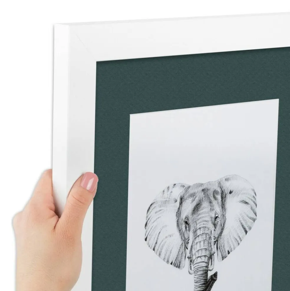 ArtToFrames Collage Photo Picture Frame with 4 - 5x7 inch Openings, Framed in White with Over 62 Mat Color Options and Plexi Glass (CSM-3966-179)
