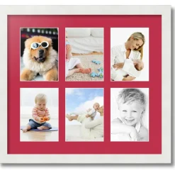 ArtToFrames Collage Photo Picture Frame with 6 - 5x7 inch Openings, Framed in White with Over 62 Mat Color Options and Plexi Glass (CSM-3966-2041)