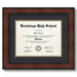 ArtToFrames 8.5x11 inch Diploma Frame - Framed with Black and Gold Mats, Comes with Regular Glass and Sawtooth Hanger for Wall Hanging (D-8.5x11)