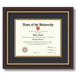 ArtToFrames 8x10 inch Diploma Frame - Framed with Black and Gold Mats, Comes with Regular Glass and Sawtooth Hanger for Wall Hanging (D-8x10)
