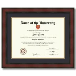 ArtToFrames 13x17 inch Diploma Frame - Framed with Black and Gold Mats, Comes with Regular Acrylic and Sawtooth Hanger for Wall Hanging (D-13x17)