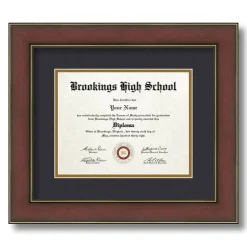 ArtToFrames 7x9 inch Diploma Frame - Framed with Black and Gold Mats, Comes with Regular Glass and Sawtooth Hanger for Wall Hanging (D-7x9)