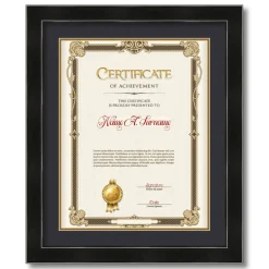 ArtToFrames 18x14 inch Diploma Frame - Framed with Black and Gold Mats, Comes with Regular Acrylic and Sawtooth Hanger for Wall Hanging (D-18x14)