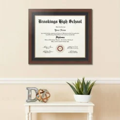 ArtToFrames 8x10 inch Diploma Frame with 4x6 Inch Image Opening and Tassel Opening - Framed with Black and Gold Mats, Comes with Regular Acrylic and Sawtooth Hanger for Wall Hanging (DIT-8x10)