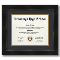 ArtToFrames 10x12 inch Diploma Frame - Framed with Black and Gold Mats, Comes with Regular Glass and Sawtooth Hanger for Wall Hanging (D-10x12)