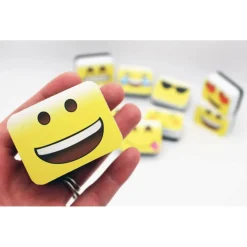 Ashley Productions Emotion Icons Non-Magnetic Mini Whiteboard Erasers, 10ct.