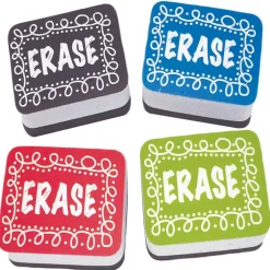 Ashley Productions Non-Magnetic Mini Chalk Loop Whiteboard Erasers, 3 Packs of 10