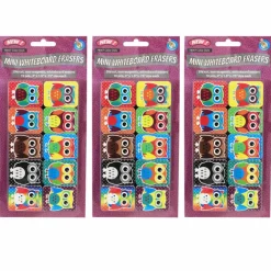 Ashley Productions Non-Magnetic Mini Color Owls Whiteboard Erasers, 3 Packs of 10