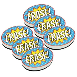 Ashley Productions Superhero Erase! Magnetic Whiteboard Eraser, 6ct.