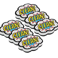 Ashley Productions Superhero Clean! Magnetic Whiteboard Eraser, 6ct.