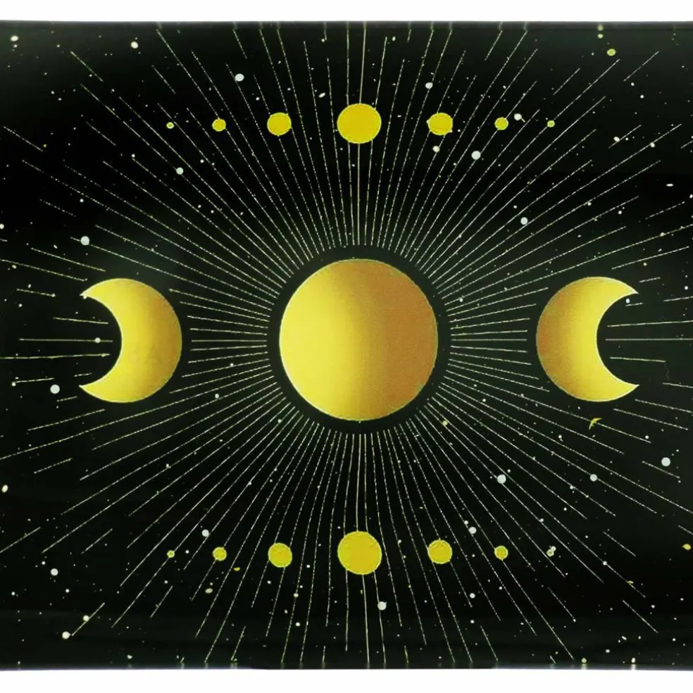 Assorted 8" Black & Gold Celestial Glass Plate, 1pc. by Ashland®