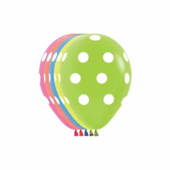 Assorted 11" Polka Dot Latex Balloon, 1pc.
