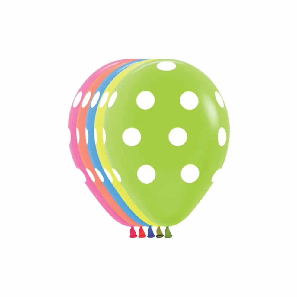 Assorted 11" Polka Dot Latex Balloon, 1pc.