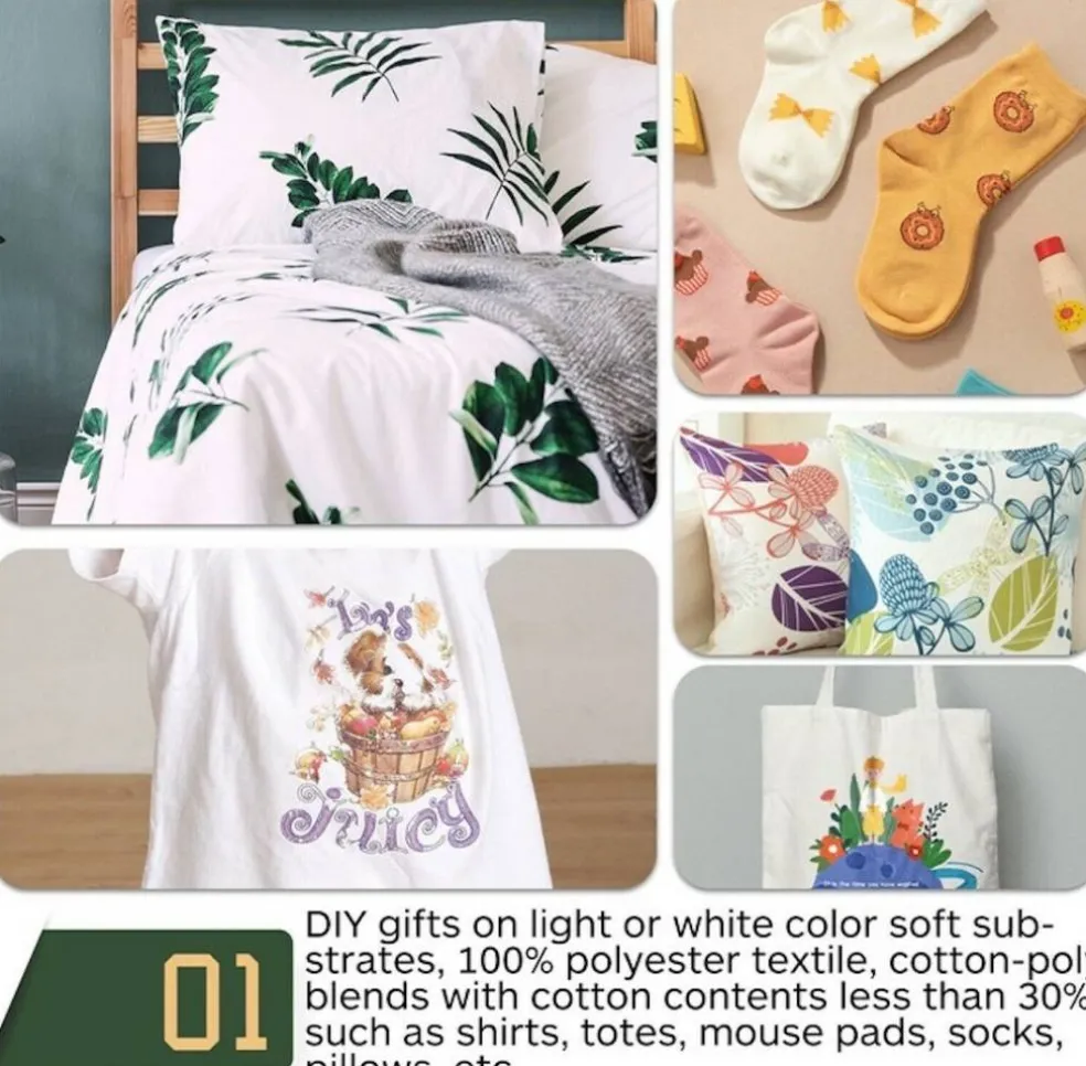 A-SUB Sublimation Paper for DIY Unique Christmas Gifts Compatible with Inkjet Printer which Match Sublimation Ink