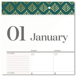 AT-A-GLANCE 21.75 in. x 17 in. 12-Month (Jan-Dec): 2026 WorkStyle Monthly Desk Pad Calendar - White Sheets, Teal Headband/Clear Corners