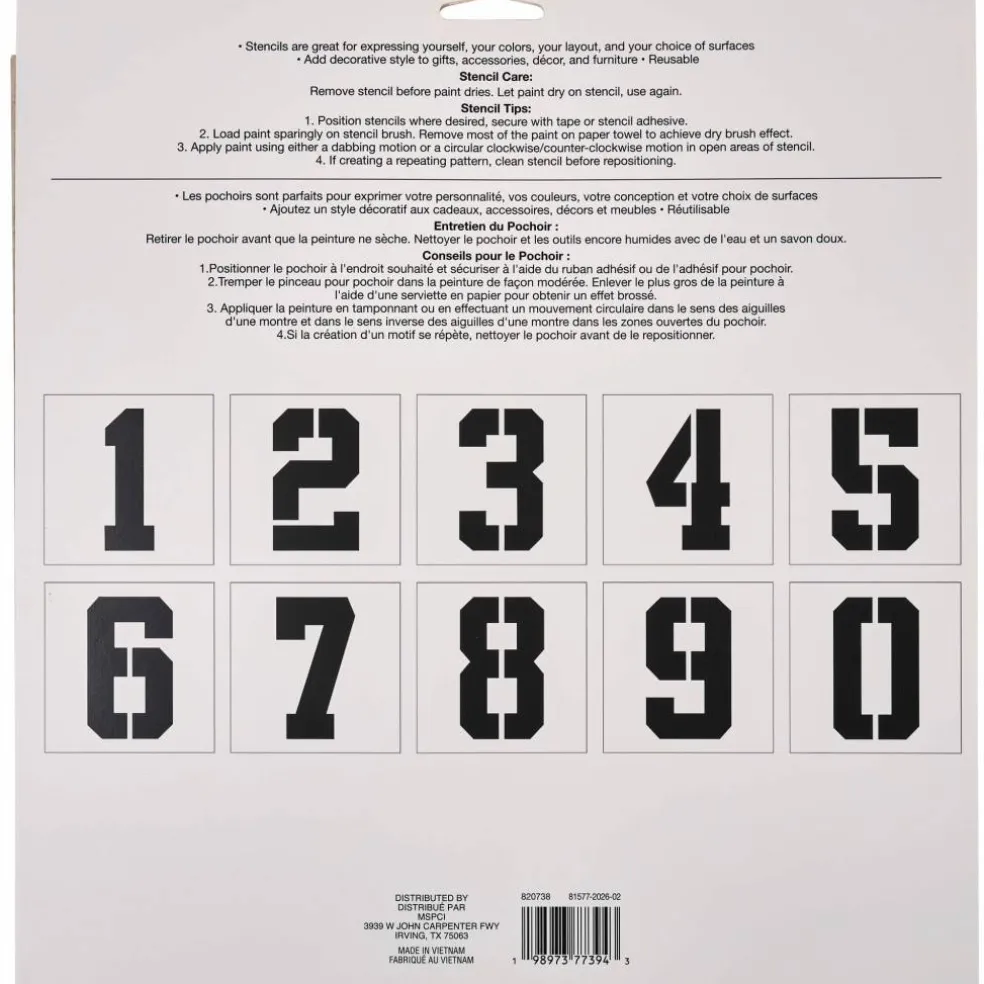 Athletic Number Stencils, 12" x 12" by Craft Smart®