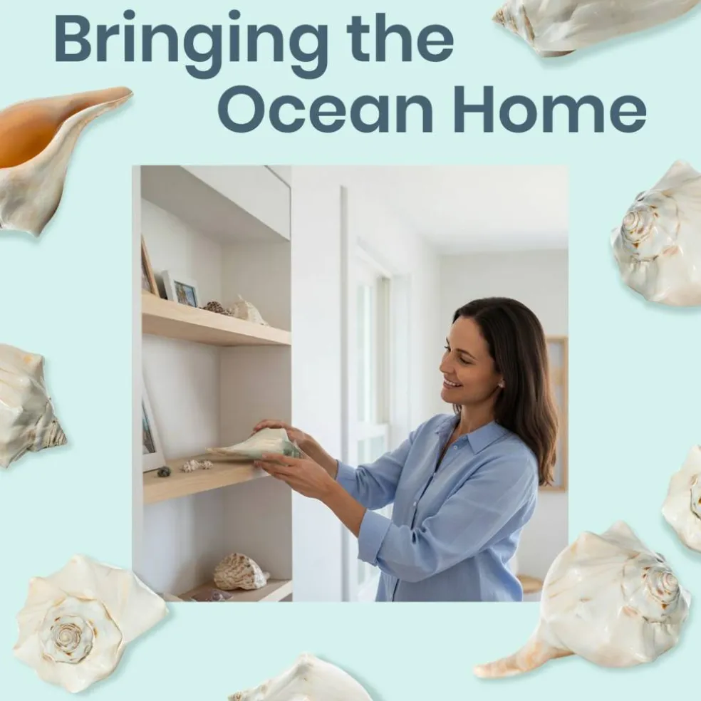 Atlantic Whelk Seashell Polished Atlantic Whelk 7"-8" Large Shell for Display