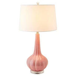 Atlas Lighting and Home Gourd Shaped Table Lamp with Tapered Shade - 30" - Pink