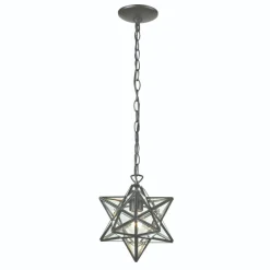 Atlas Lighting and Home Moravian Star Mini Hanging Ceiling Pendant Light - 12" - Oil Rubbed Bronze Finish