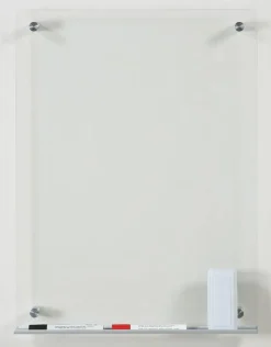 Audio-Visual Direct Clear Glass Dry-Erase Board Set - Includes Hardware & Marker Tray