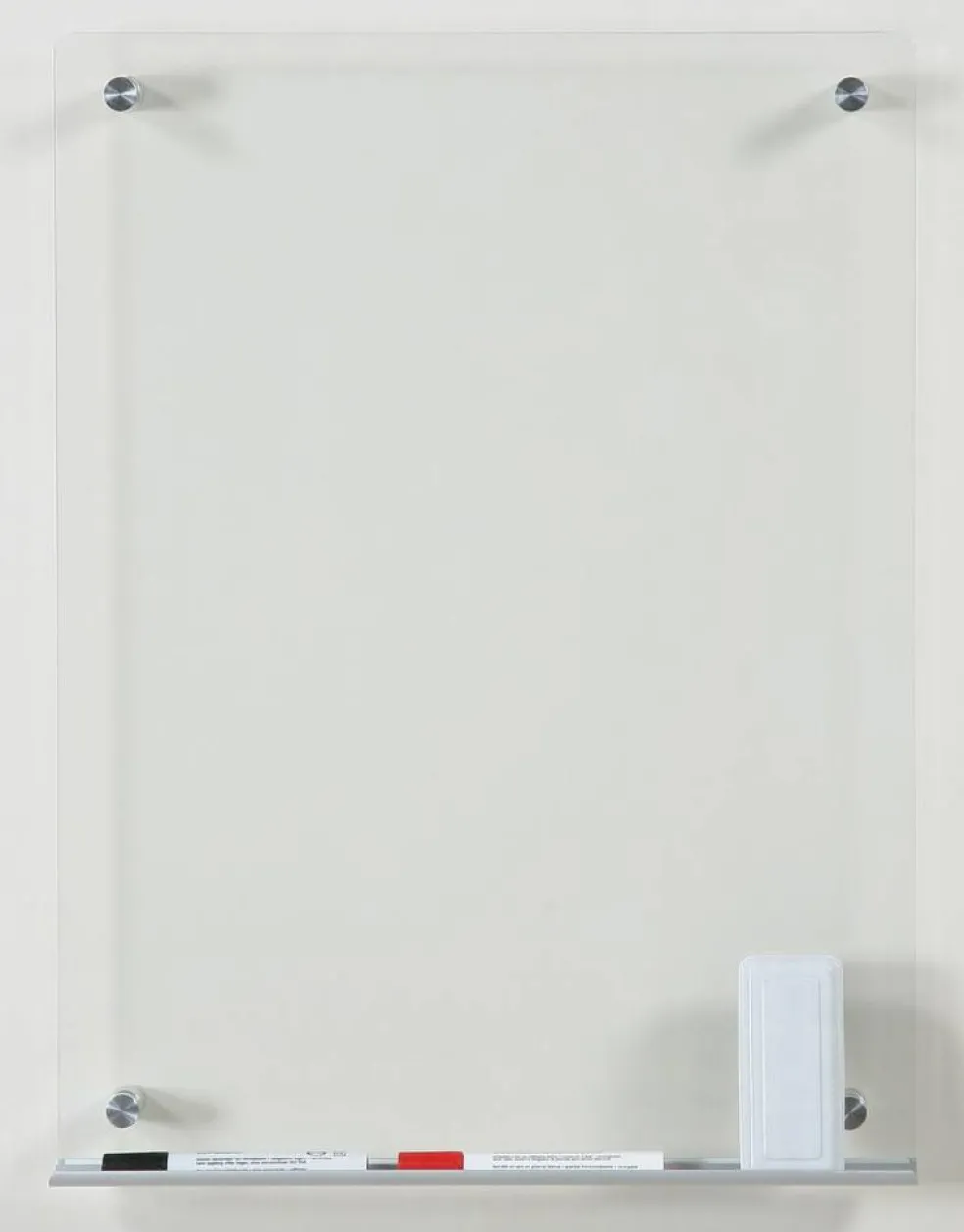 Audio-Visual Direct Clear Glass Dry-Erase Board Set - Includes Hardware & Marker Tray