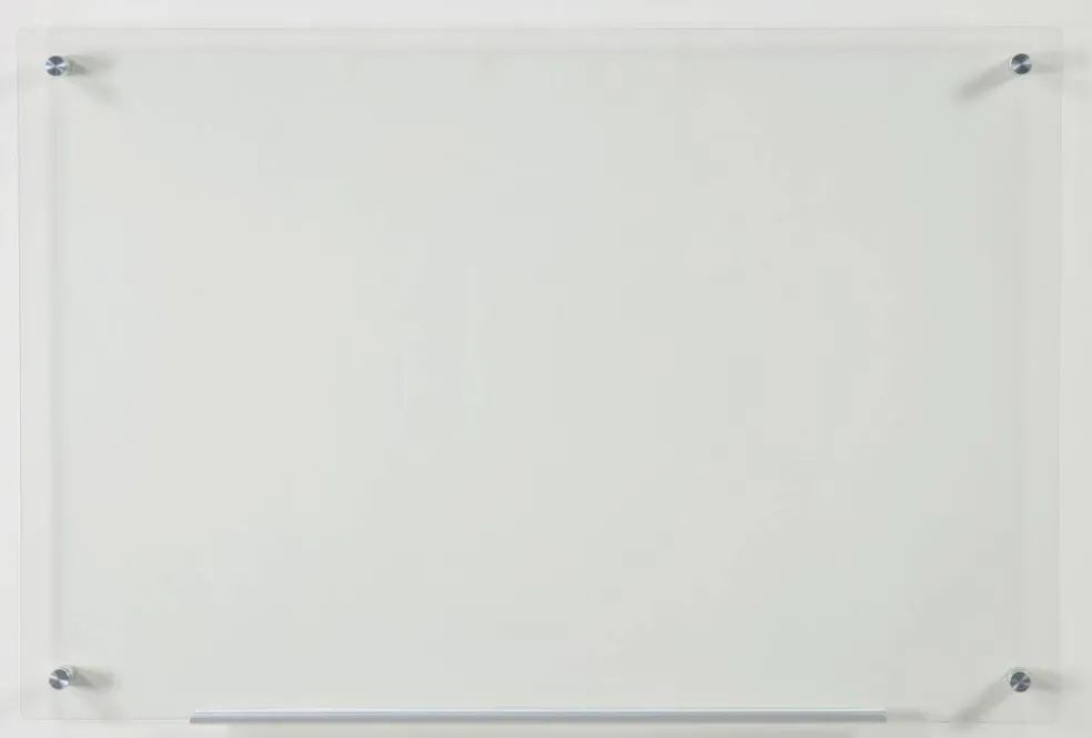 Audio-Visual Direct Clear Glass Dry-Erase Board Set - Includes Hardware & Marker Tray
