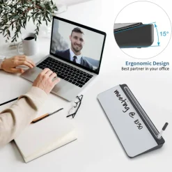 Audio-Visual Direct - Glass Desktop Computer Keyboard Whiteboard Notepad Set