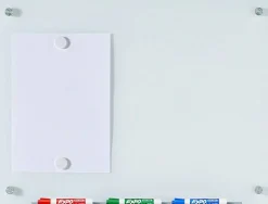 Audio-Visual Direct Magnetic White Glass Dry-Erase Board Set Includes Magnets, Hardware & Marker Tray