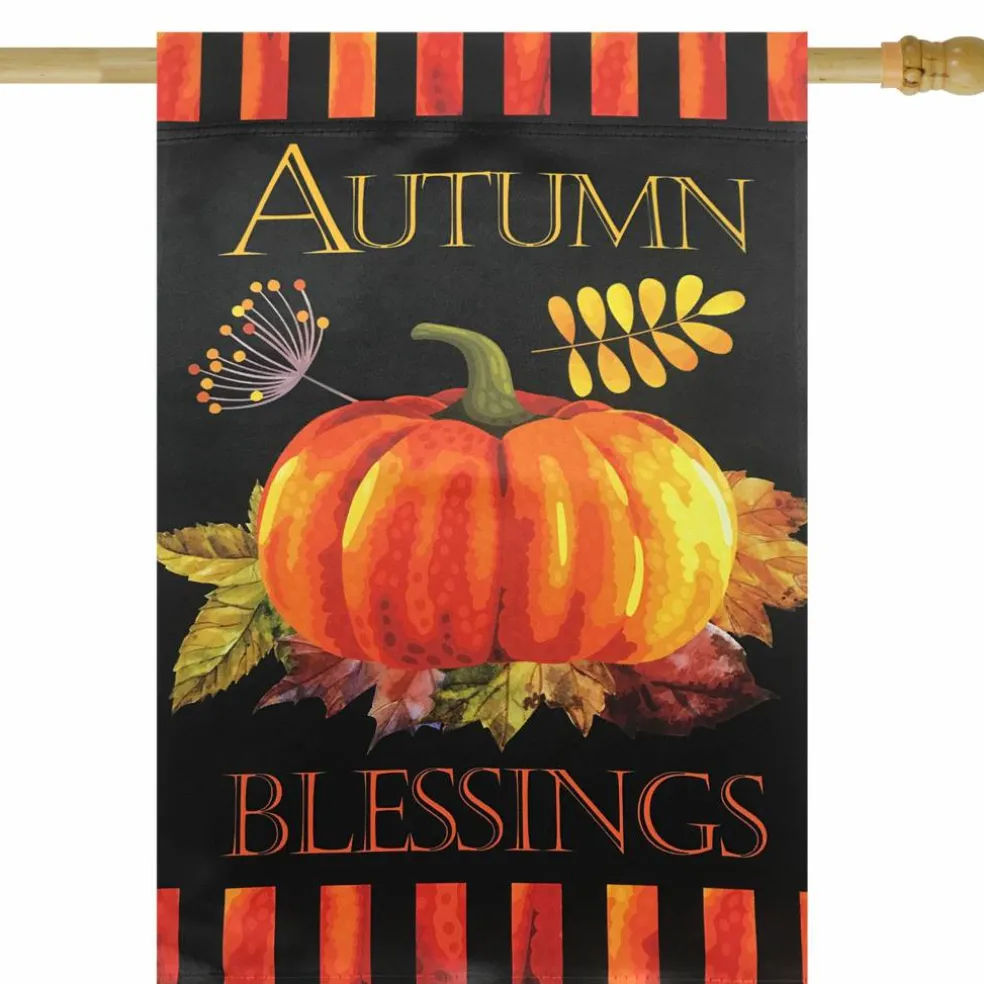 40" Autumn Blessings & Pumpkin Garden Flag