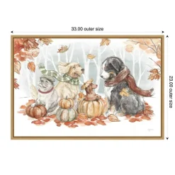 Autumn Dogs I by Mary Urban Framed Canvas Wall Art