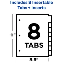 Avery Big Tab Insertable Dividers, Buff Paper, Clear Tabs, 8-Tab Set (11112) - 48 Pack