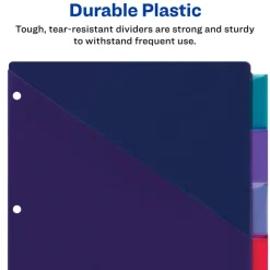 Avery Big Tab Insertable 2 Pocket Dividers for 3 Ring Binders, 5-Tab Sets, Bright Two-Tone Multicolor, 3 Binder Divider Sets (01742)