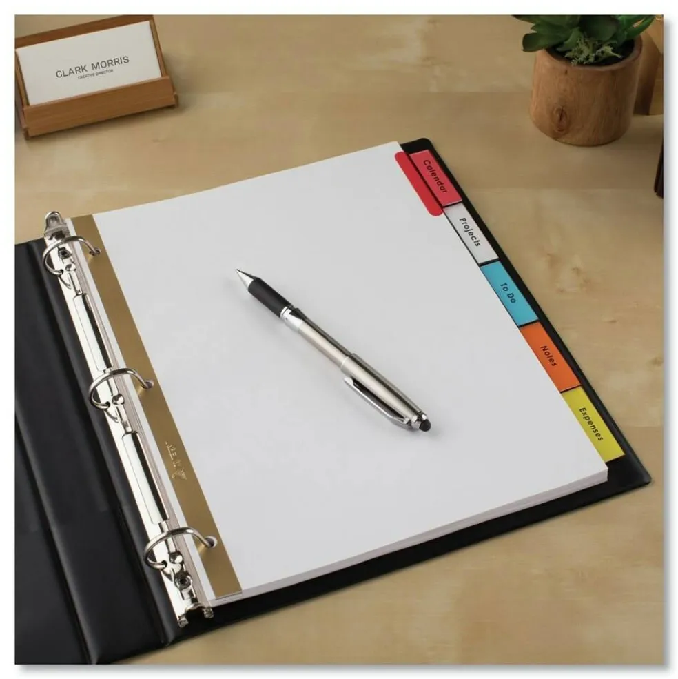 Avery Big Tab 11 in. x 8.5 in. 5-Tab Double-Sided Gold Edge Reinforcing Insertable Dividers - Assorted Tabs/White (1-Set)