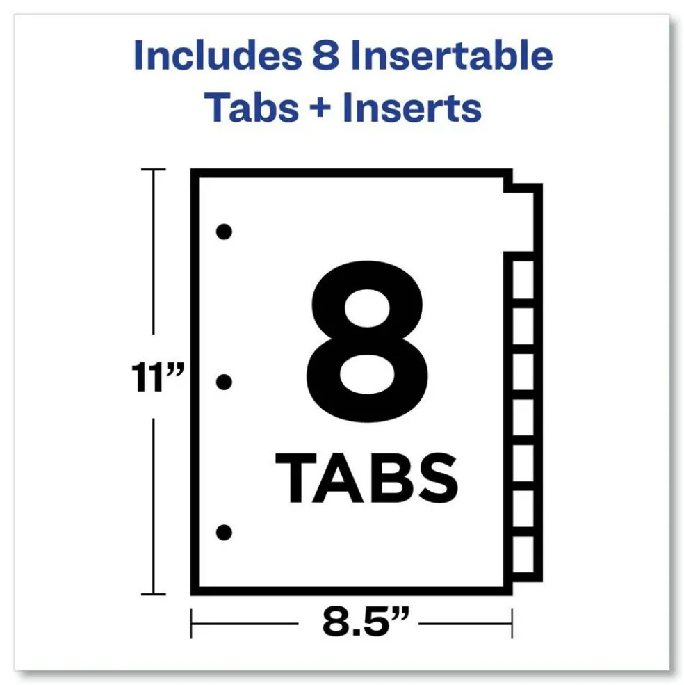 Avery Big Tab 11 in. x 8.5 in. 8-Tab Double-Sided Gold Edge Reinforcing Insertable Dividers - Assorted (1-Set)