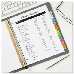 Avery Big Tab 11 in. x 8.5 in. 8-Tab Double-Sided Gold Edge Reinforcing Insertable Dividers - Assorted (1-Set)