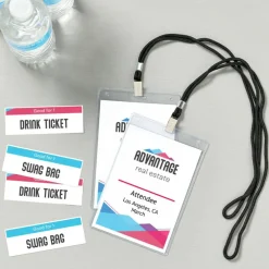 Avery Customizable Name Badges, 6" x 4.25", Printable Name Tag Inserts with Tickets, 25 Vertical Name Tag Holders with Lanyards (8520)