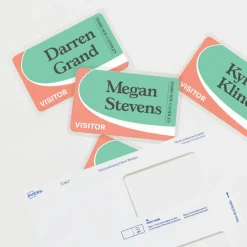 Avery Customizable Self-Laminating Name Badges with Clips, 2.25" x 3.5", White Printable Inserts, 30 Clip Style Laminated Badges (5362)